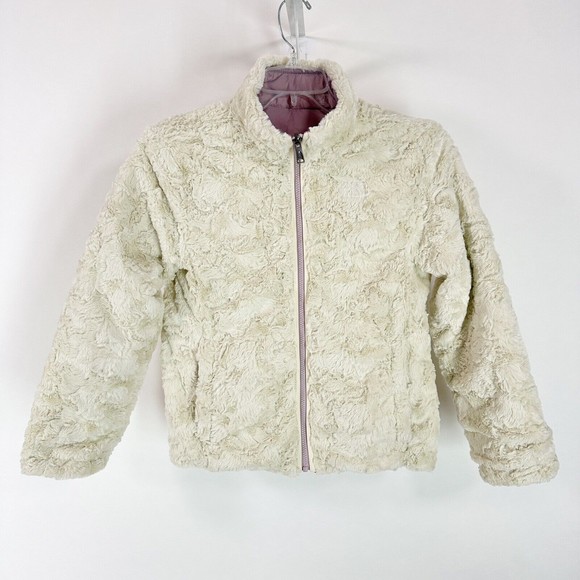 The North Face Jacket Coat Size 14/16 Large Girls Mossbud Parka Purple Lavender - Picture 6 of 8
